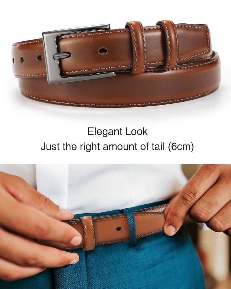 CHAOREN Mens Dress Belt - Brown Leather Belt for Men 1 1/8" Formal - Perfect Companion to Mens Dress Shoes - Image 4