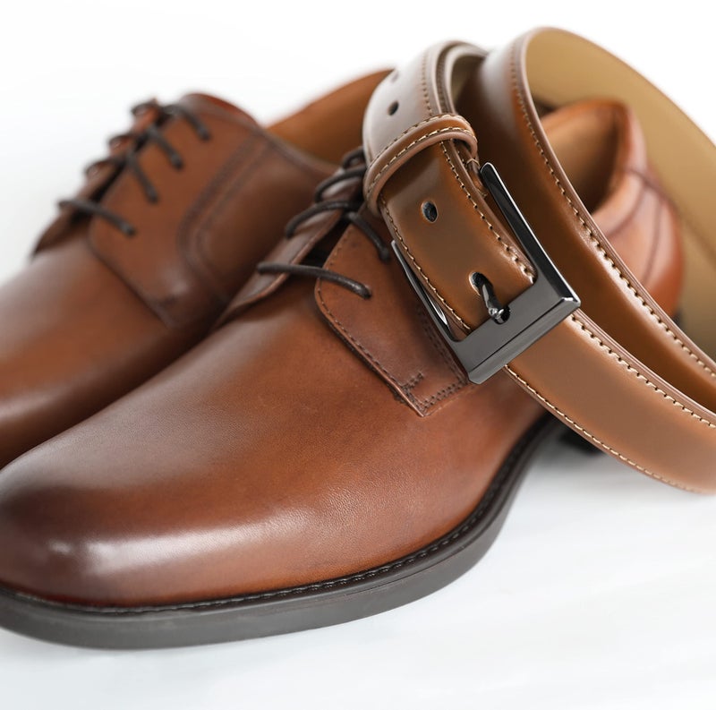 CHAOREN Mens Dress Belt - Brown Leather Belt for Men 1 1/8" Formal - Perfect Companion to Mens Dress Shoes - Image 2