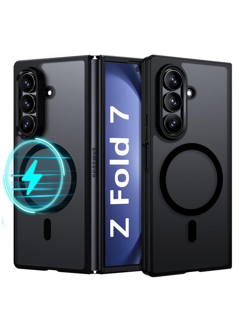 For Samsung Galaxy Z Fold 7 Magnetic Case, Compatible with MagSafe, TPU+PC Shockproof Matte Skin Feel Mobile Phone Back Cover, Anti-fingerprint Slim Fit Protective Casing - Image 1