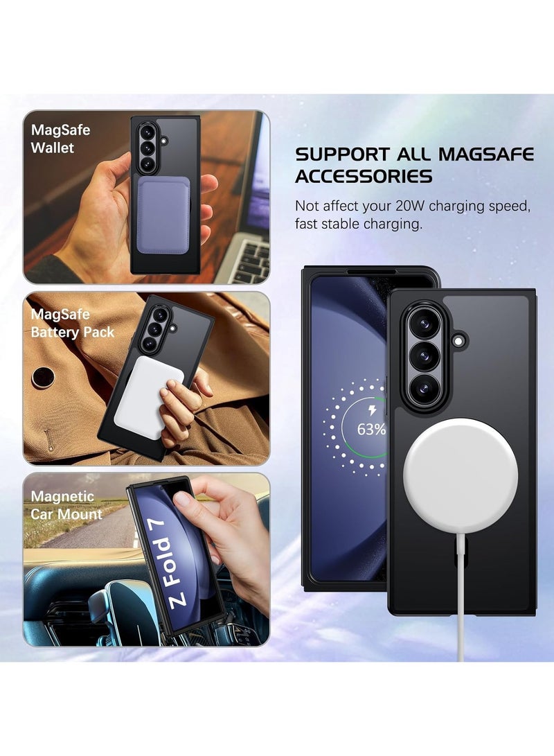 For Samsung Galaxy Z Fold 7 Magnetic Case, Compatible with MagSafe, TPU+PC Shockproof Matte Skin Feel Mobile Phone Back Cover, Anti-fingerprint Slim Fit Protective Casing - Image 2
