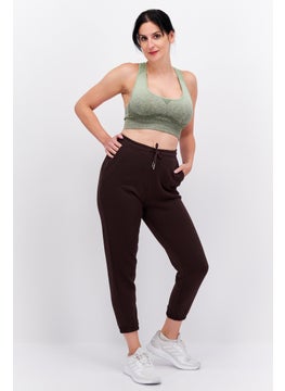 Red Tape Women Regular Fit Embroidered Logo Sweatpants, Brown  - Image 3