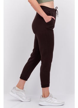 Red Tape Women Regular Fit Embroidered Logo Sweatpants, Brown  - Image 4