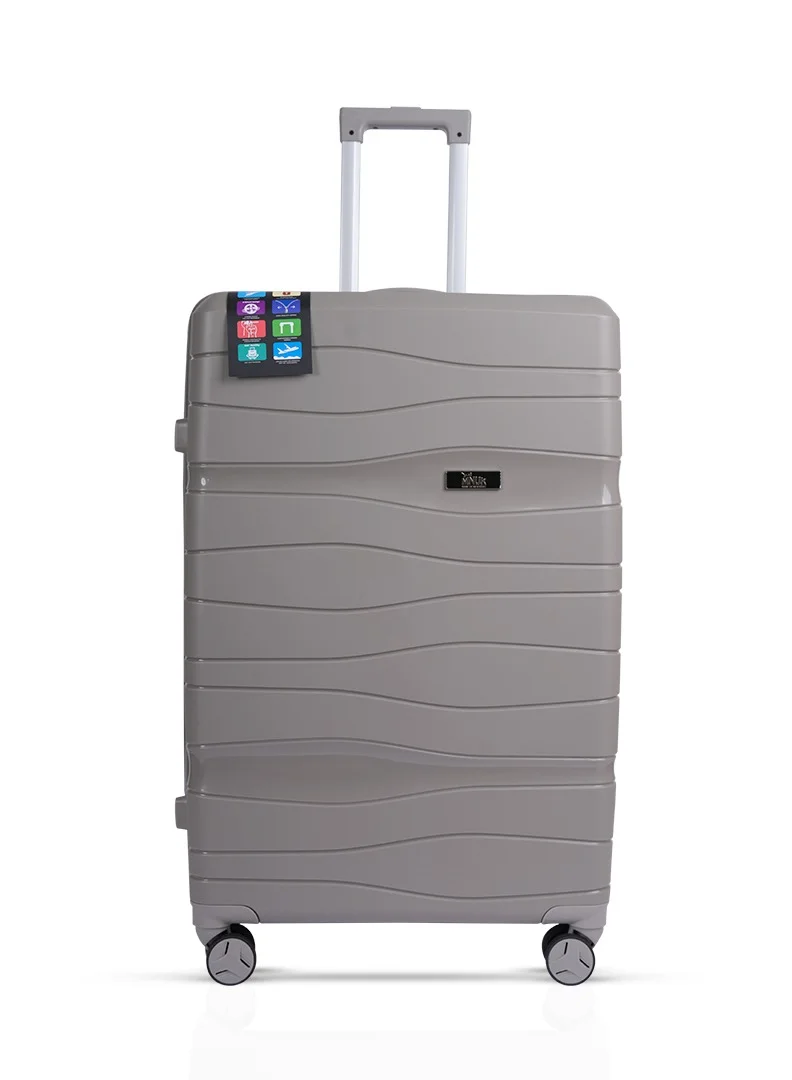 MNUK Viajero Set of 2 Luggage | PP Material Hard-side Smooth and comfortable Luggage Trolley with TSA Lock | Double 360° 4 Wheeler| Cabin,Large| Grey