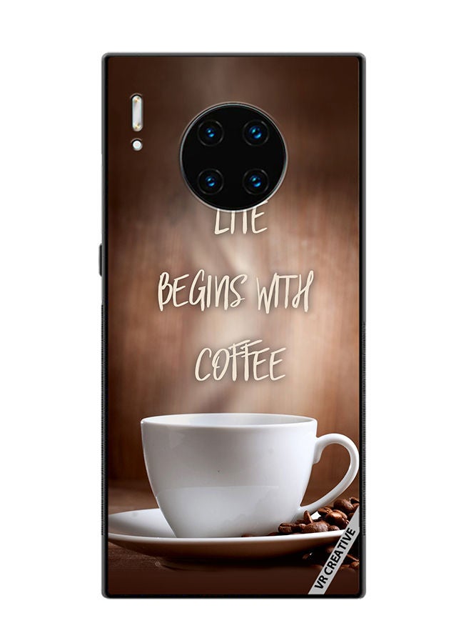 VR CREATIVE Protective Case Cover For Huawei Mate 30 Pro Life Begins with Coffee Design Multicolour - Image 1