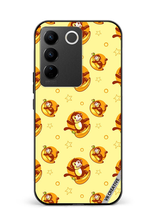VR CREATIVE Protective Case Cover For Vivo V27e Banana Monkey Design Multicolour - Image 1