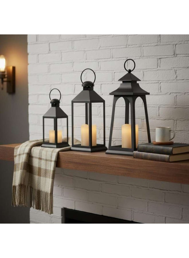 Pan Home فانوس LED مع شمعة - أسود - Image 4