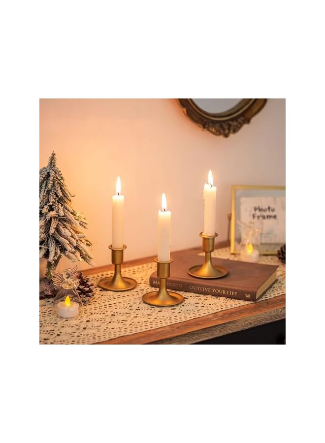 The Bros 2 PCS Gold Taper Candle Holder, Candlestick Taper Candle Holders, Gold Candle Holder, Suitable for Table Centerpiece, Wedding Reception, or Home Decor - Image 2