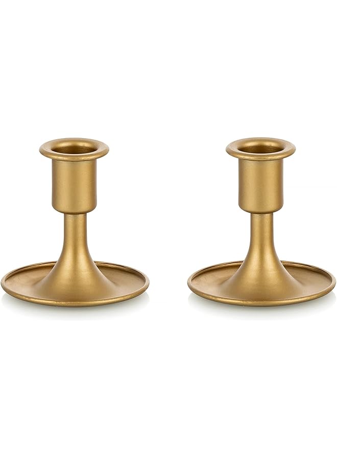 The Bros 2 PCS Gold Taper Candle Holder, Candlestick Taper Candle Holders, Gold Candle Holder, Suitable for Table Centerpiece, Wedding Reception, or Home Decor - Image 1