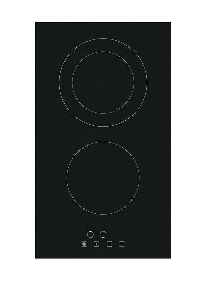 موقد مدمج من الزجاج السيراميكي 30 سم مع 2 سخانات هايلايت سوداء