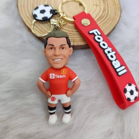 WARMINGO DE Ronaldo Keychain For Boys Girls or Gifting | CR7 Football Player Red Jersey | Vibrant Accessory for Soccer Fand and Collectors | Gift for Boyfriend Girlfriend | Return Gift (Design 2) - Image 2