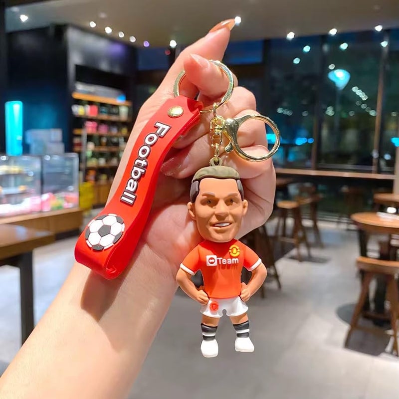 WARMINGO DE Ronaldo Keychain For Boys Girls or Gifting | CR7 Football Player Red Jersey | Vibrant Accessory for Soccer Fand and Collectors | Gift for Boyfriend Girlfriend | Return Gift (Design 2) - Image 3