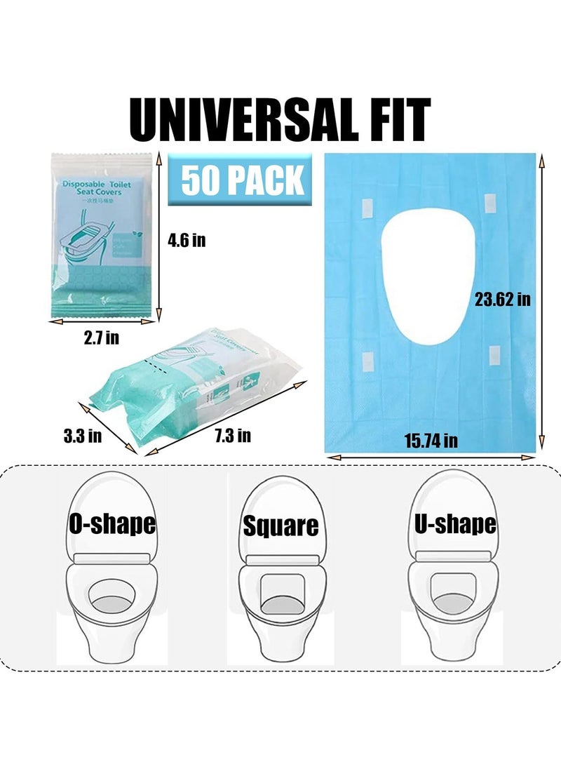 Folanry 50 Pack Toilet Seat Covers Disposable, 40*60cm Portable Toilet Liners Travel Seat Cover for Outdoors,Hotel, Hospital, Travel, Public Toilet Seat Cover  - Image 2
