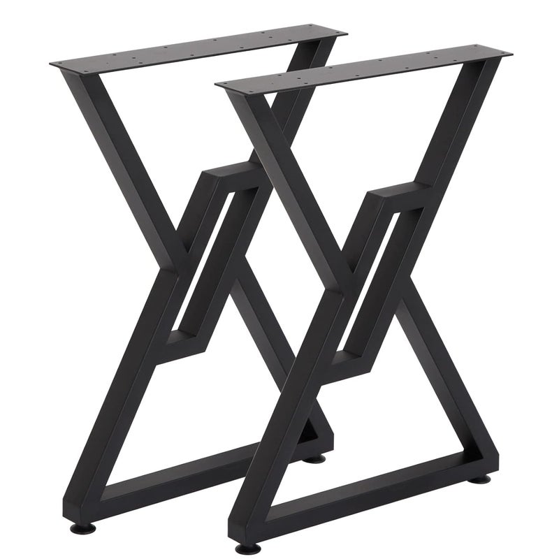 Ventuos Metal Furniture Table Legs 2 Pack Heavy Duty Furniture Legs 28Height 20Wide Rustic Decory Square Tube Iron Desk Legs Office Table Legs Industrial Country Style Metal Dining Legs - Image 1