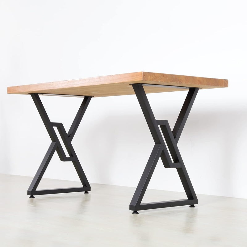 Ventuos Metal Furniture Table Legs 2 Pack Heavy Duty Furniture Legs 28Height 20Wide Rustic Decory Square Tube Iron Desk Legs Office Table Legs Industrial Country Style Metal Dining Legs - Image 3