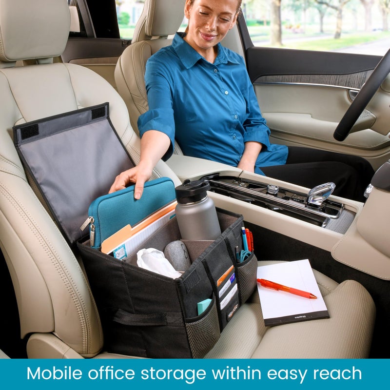 High Road Carganizer Front Seat Car Office Organizer and Mobile Office Work Truck Organizer with Filing Dividers and Desk Top Cover - Image 2