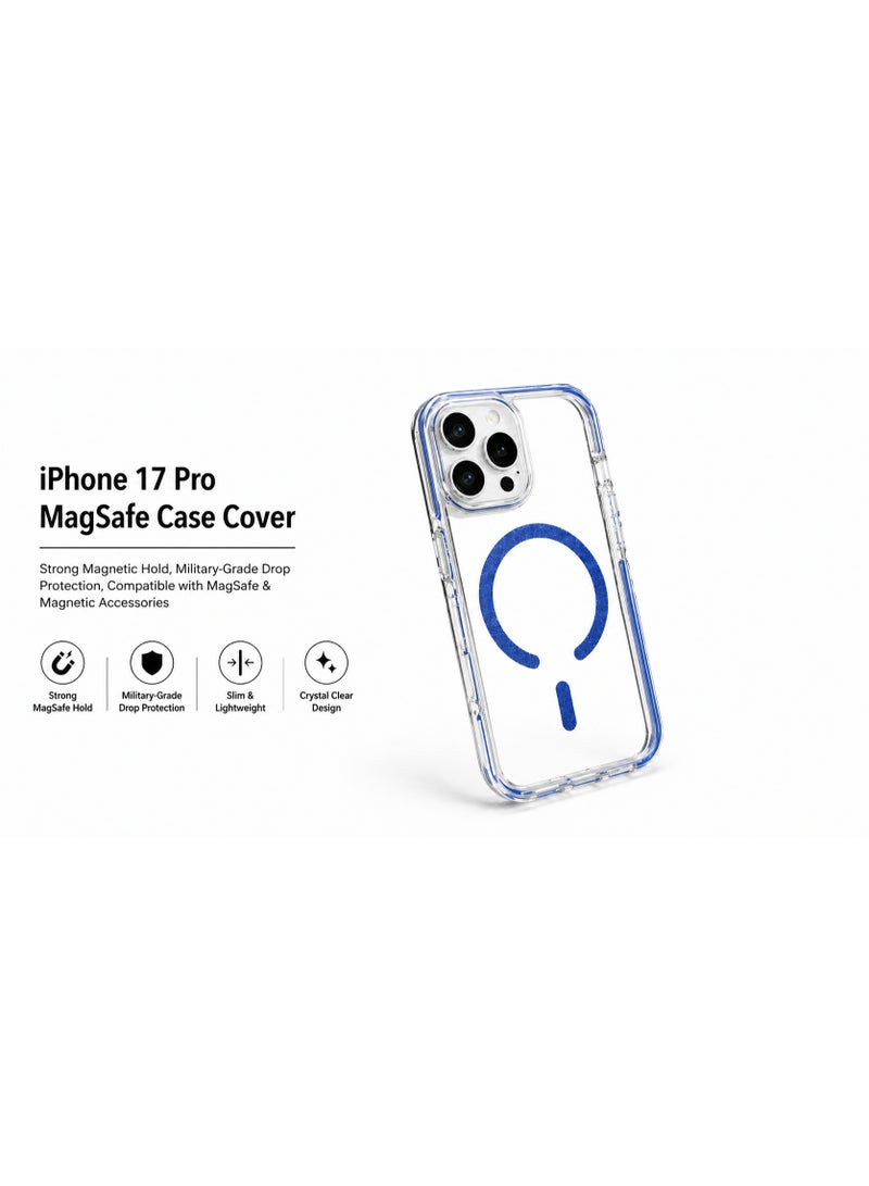 New Case iPhone 17 Pro MagSafe Case Cover – Strong Magnetic Hold, Military-Grade Drop Protection, Compatible with MagSafe & Magnetic Accessories, Blue - Image 2