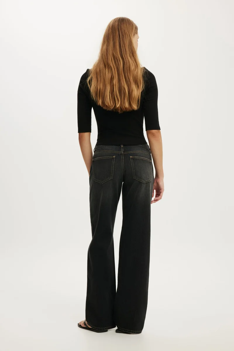 كوتون اون Low Rise Straight Jean
