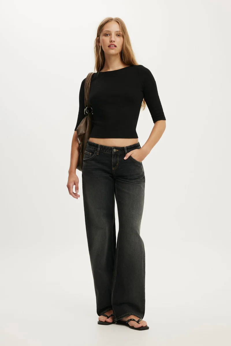 كوتون اون Low Rise Straight Jean