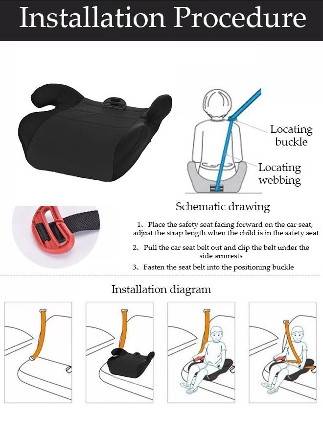 DUNISO Portable Child Car Safety Chair Safety Seat Travel Booster Car Seat Heightening Seat Cushion with Armrest for Kids - Image 2