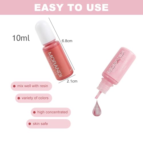 Miraclekoo Opaque Epoxy Resin Pigment Liquid - 24 Morandi Pastel Colors UV Resin Dye Colorant - Image 4