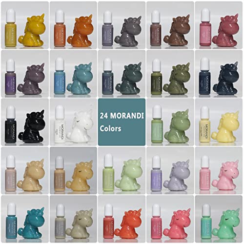 Miraclekoo Opaque Epoxy Resin Pigment Liquid - 24 Morandi Pastel Colors UV Resin Dye Colorant - Image 2