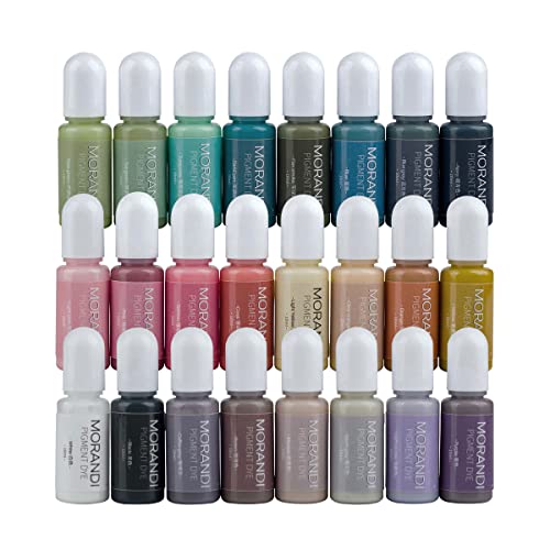 Miraclekoo Opaque Epoxy Resin Pigment Liquid - 24 Morandi Pastel Colors UV Resin Dye Colorant - Image 1