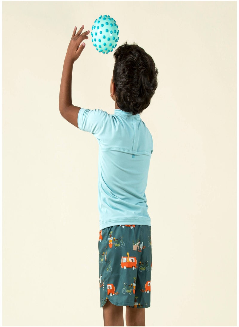 NABAIJI NABAIJI by DECATHLON, Baby Short-Sleeved Anti-UV T-Shirt Light Blue Sun-Protective & Comfortable  - Image 3