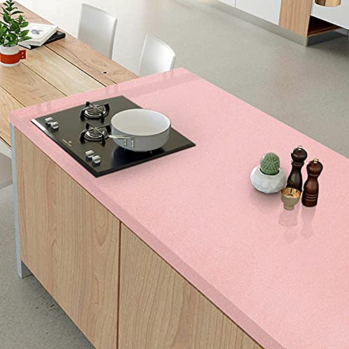 WALLTON - Pink Gloss Solid Peel And Stick Self-Adhesive Removable Thicken Waterproof For Kitchen Countertop Cabinet Wardrobe - 12''X''48 Inches, Vinyl - Image 4