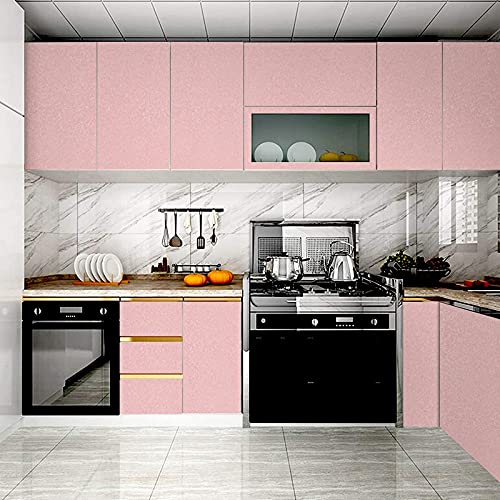 WALLTON - Pink Gloss Solid Peel And Stick Self-Adhesive Removable Thicken Waterproof For Kitchen Countertop Cabinet Wardrobe - 12''X''48 Inches, Vinyl - Image 3