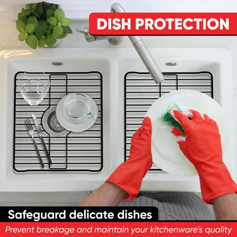 Better Houseware Sink Protectors for Kitchen Sink, Protective Metal Grid, 18.1x12.3x1 inches, Almond Kitchen Sink Mat to Shield Sink Base from Scratches, Rust-Resistant Coating, L - Image 5