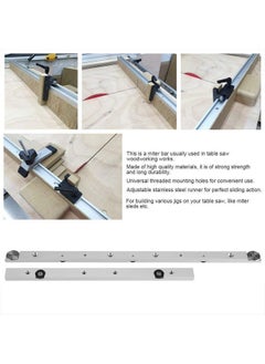 Fdit Fdit Aluminium Alloy Miter Bar Rail Miter Guage Bar Slider Table Saw Gauge Rod Wood Working Tool(300mm / 11.81inch)  - Image 5