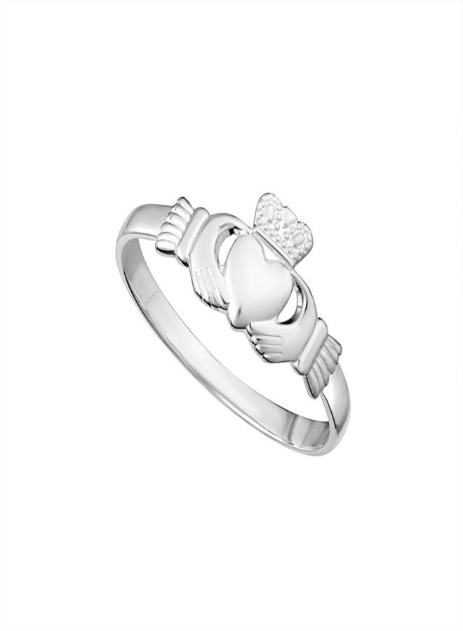 Biddy Murphy, Women's Irish Claddagh Ring, Real 925 Sterling Silver Band, Made in Ireland, Size 7 - Image 2