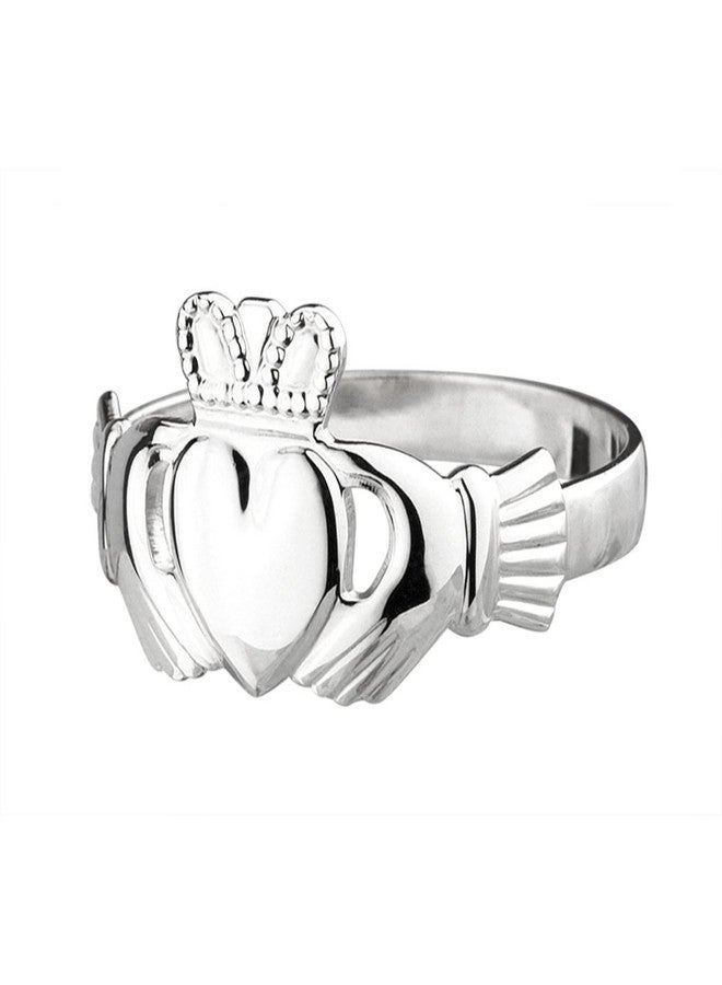 Biddy Murphy, Women's Irish Claddagh Ring, Real 925 Sterling Silver Band, Made in Ireland, Size 7 - Image 1