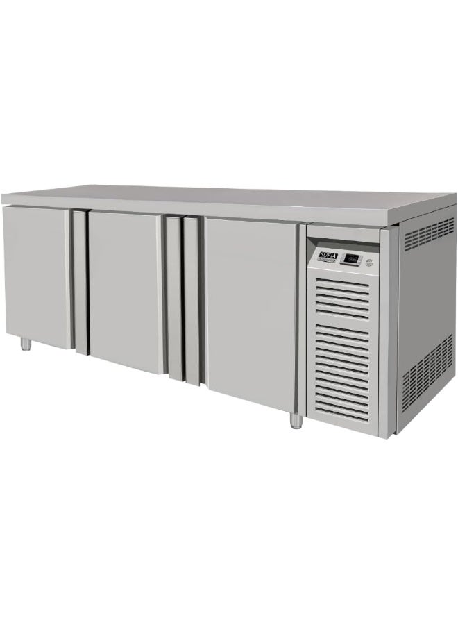 Sofia Refrigeration Coreline Commercial Refrigerator Under Counter Three (3) Doors Stainless Steel 480 Low Noise Energy Efficient Liters Restaurant Kitchen Chiller