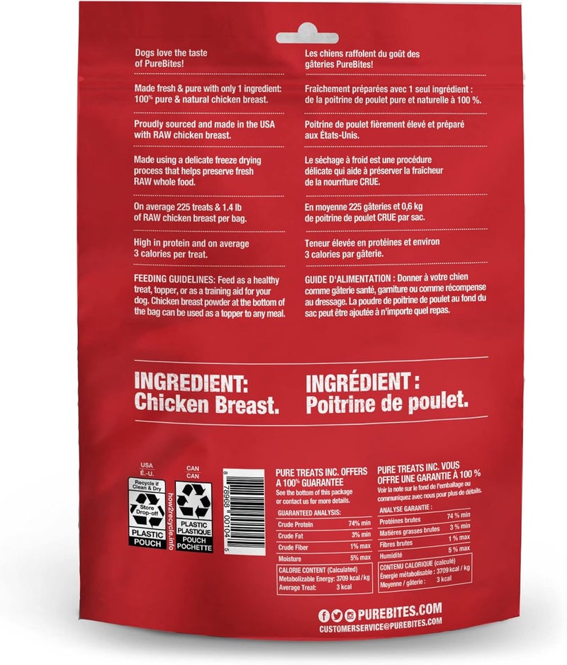 PureBites Chicken Freeze Dried Dog Treats, 1 Ingredient, Made in USA, 6.2oz - Image 3