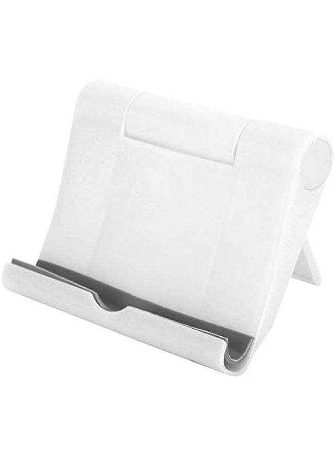Multifunctional Portable Folding Phone Stand Adjustable Angle Holder For Mobile Tablet White - Image 1
