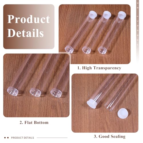 CHGCRAFT 20 Pcs Incense Tube Clear Acrylic Incense Storage Tube Transparent Tube Plastic Bead Containers with Lids for Bath Salt Candy Bead Storage Party Decoration, 5.1×0.7inch - Image 4
