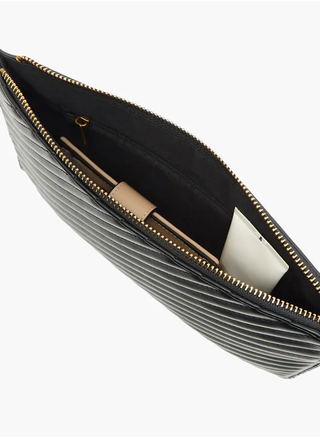 Flora Bella By Shoexpress Women Quilted Wallet with Zip Closure and Wrist Loop