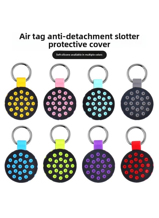 Generic - For Apple Airtag Protective Cover Airtags Pet Tracker Anti-Lost Device Locator Silicone Two-Color Protective Cover-Specification:Black Red - Image 1