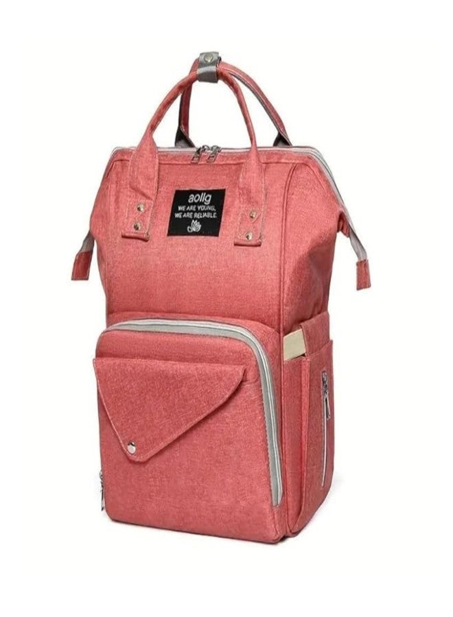 OBABY Baby Diaper Bag spacious/multi-pocket/diaper backpack/fashionable/waterproof/large capacity/durable/Maternity Backpack Cum Tote bag Spacious to Easily Organise Baby Essentials. (Rose Red) - Image 1