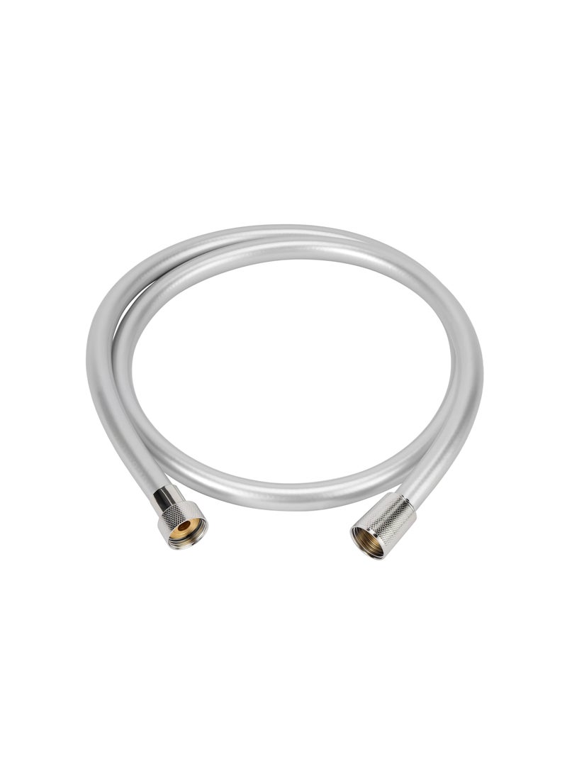 جيباس PVC Silver Shower Hose GSW61161, 1.2 Meters Long, With Metal Nut And Brass Insert And 1/2-Inch Standard Connector, Perfect For Shower Head, Health Faucet, Etc  - Image 1