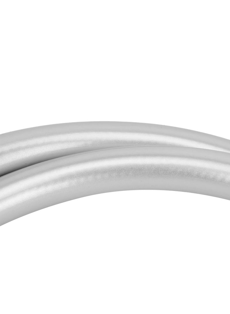 جيباس PVC Silver Shower Hose GSW61161, 1.2 Meters Long, With Metal Nut And Brass Insert And 1/2-Inch Standard Connector, Perfect For Shower Head, Health Faucet, Etc  - Image 3