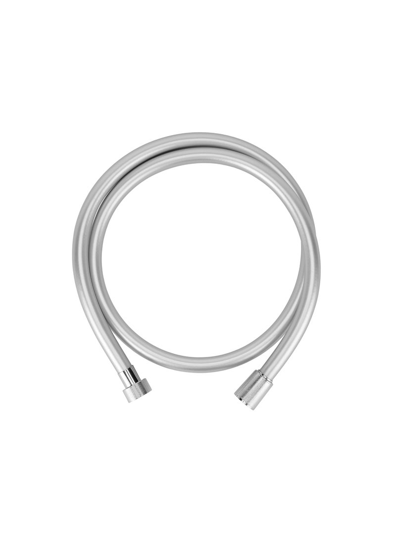 جيباس PVC Silver Shower Hose GSW61161, 1.2 Meters Long, With Metal Nut And Brass Insert And 1/2-Inch Standard Connector, Perfect For Shower Head, Health Faucet, Etc  - Image 2