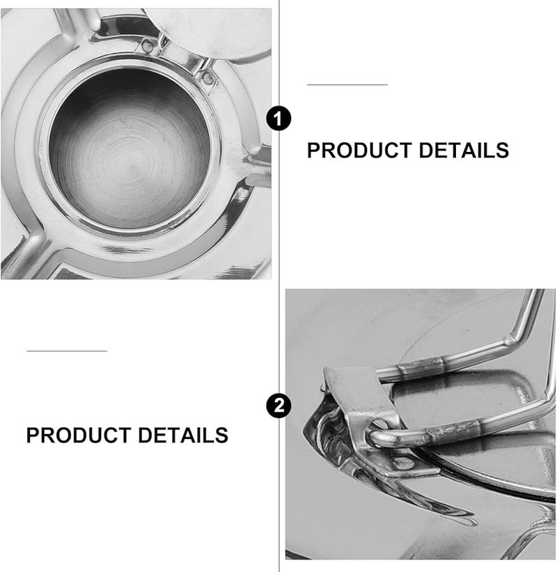 علبة سجائر معدنية محمولة من الفولاذ المقاوم للصدأ مقاومة للرياح بغطاء للاستخدام الداخلي والخارجي - Image 4