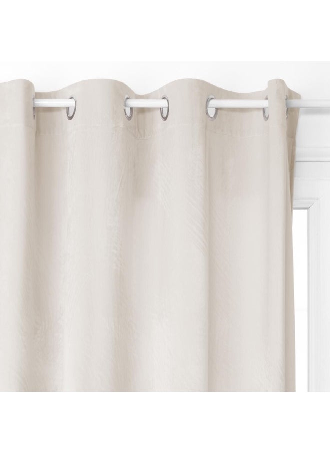 atmosphera 8-Eyelet Polyester Black Out Curtain Ivory 140 x 260 cm 163910A  - Image 2