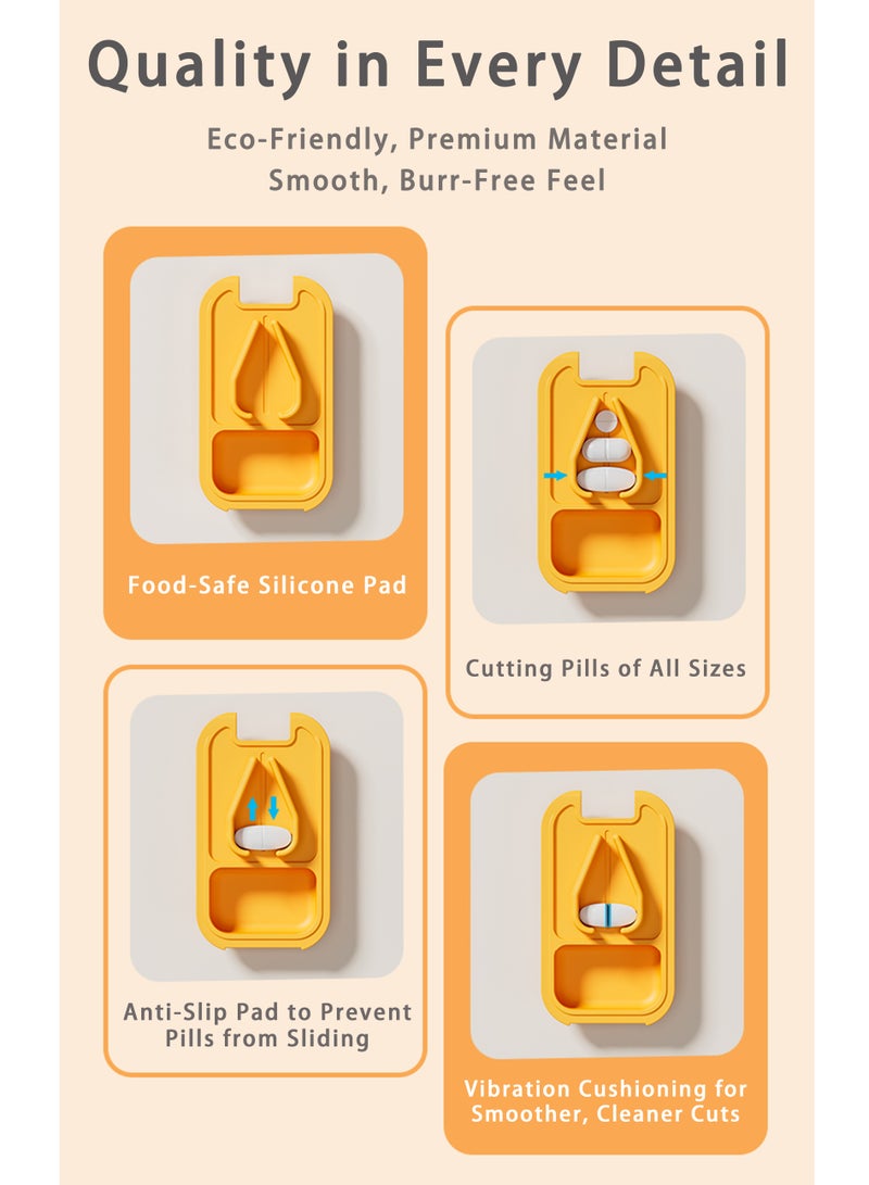 Generic ​​Food-Grade Pill Cutter: 2-in-1 Tablet Splitter & Organizer with Child-Proof Lock - Orange​  - Image 5