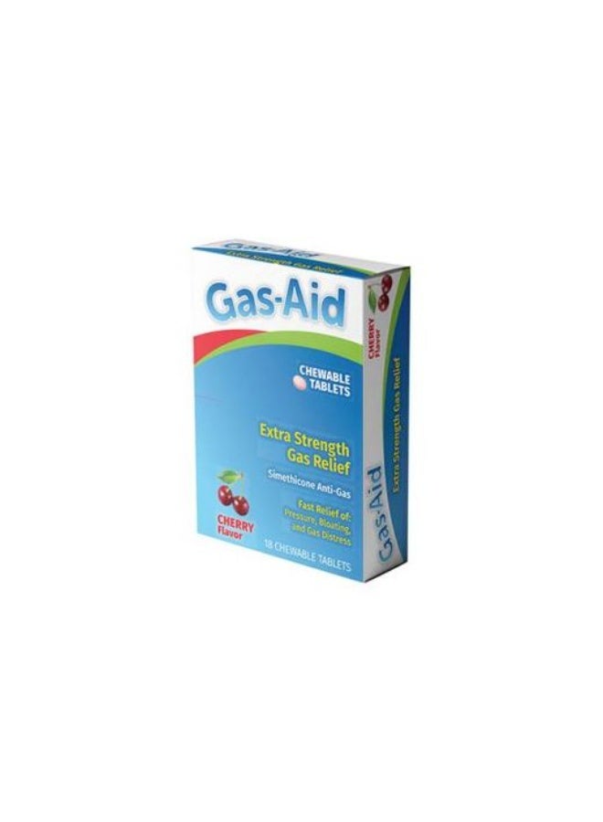 Gas-Aid Extra Strength Gas Relief Chewable Tablets, Cherry Flavor, 18 Count