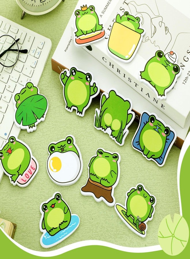 Yinder 24 Pads Cute Sticky Notes Kawaii Fun Animal Sticky Notes Pads Bulk Cartoon Memo Self Adhesive for Veterinary Gift Office School Tab Party Supplies(Frog) - Image 4