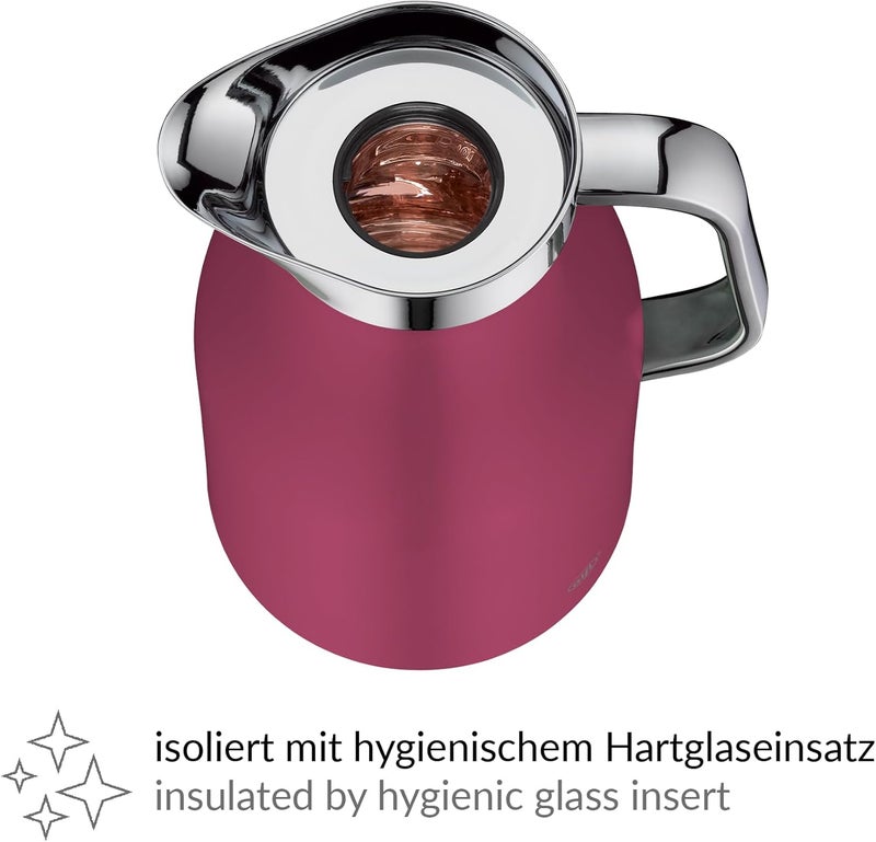 Alfi Skyline Deep Rose Matte & Chrome Thermal Carafe, 1L - Image 2