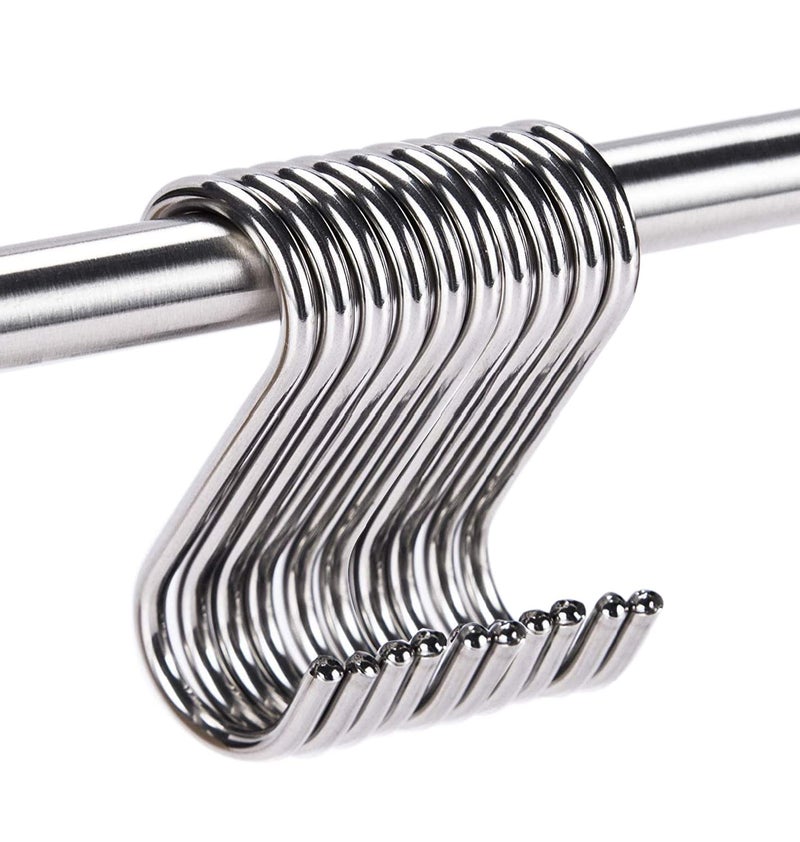 ARTOYS Stainless Steel S Hooks Pack of 10 3 Inches 4mm Diameter 50lbs Load Capacity Electroplated Surface